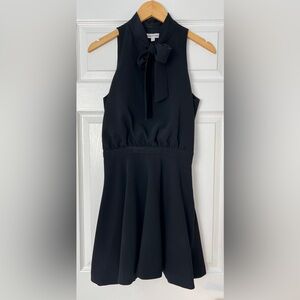 Elizabeth & James Black Silk Tie-Neck Sleeveless Fit & Flare Dress Size 6